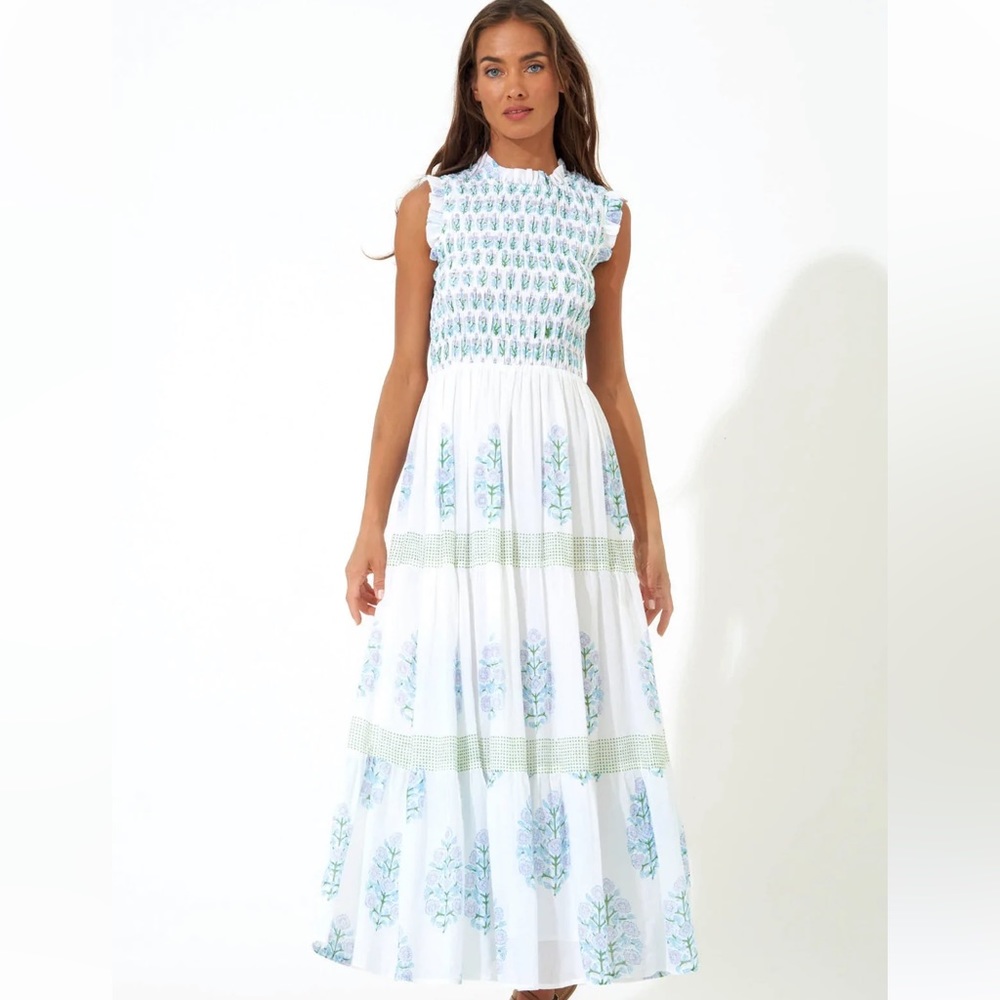 Smocked top oliphant maxi dress